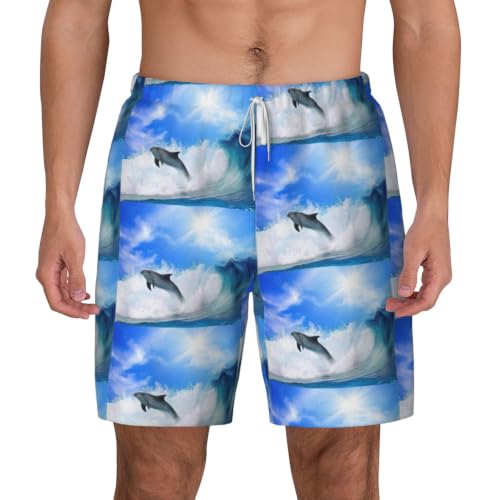 Bañador Cute Dolphin para hombre con bolsillos para playa y surf de verano