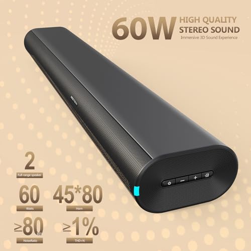 BESTISAN Wave Base Sound bar with Bluetooth for TV Tabletop Digital Audio Speaker System/Home Theater, Gaming, Projectors, with Remote Control, HDMI-ARC,AUX, Optical, USB - Image 2