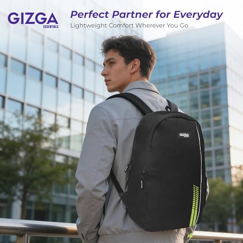 Image of Gizga Essentials 15L Laptop Backpack Fits Upto 16 inch Laptops for Men & Women| Padded Shoulder Straps, Multi-Compartments, Mesh Back, Bottle Holder, Premium Inner Lining| Travel Bag College Office