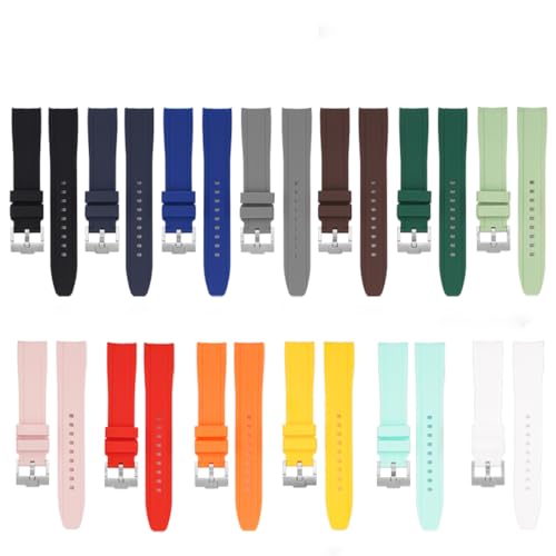 Image of Bands for MoonSwatch Watch,Curved end No Gap,Premium Silicone Rubber Watch Strap for Omega X Swatch Moonswatch Speedmaster /Rolex /SEIKO 20mm 22mm Watch Strap Replacement Band for Men Women
