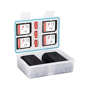 JJC Kamera Batteriefach Halter Box SD-Karte Tragetasche für Canon LP-E17 LP-E12 LP-E6 Fujifilm NP-W126 NP-W235 Sony NP-FZ100 NP-FW50 Nikon EN-EL15 EN-EL14A und SD TF XQD CFexpress Type-B Karten