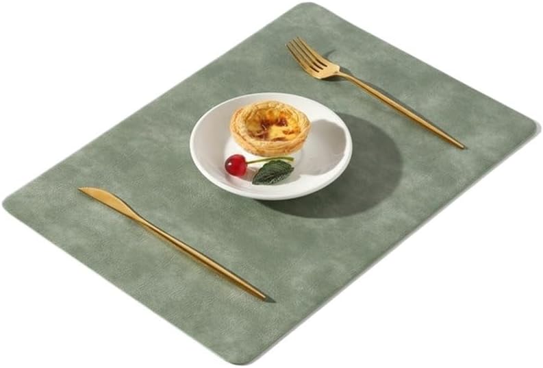 PU Leather Cowhide Grain Placemat Square Heat Insulation Mat North European Table Mat Hotel(E)