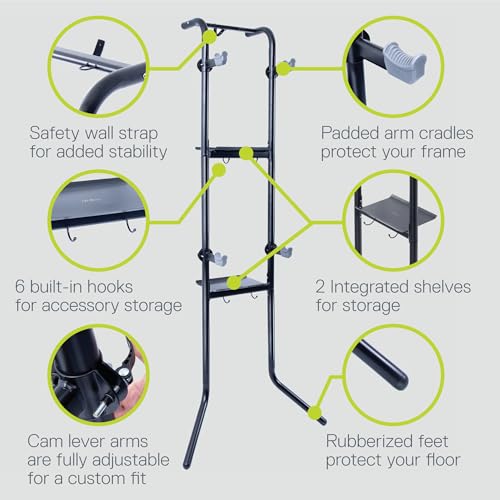 Image of Delta Cycle DeltaGravity Connect 2 Bike Storage Rack - Gravity Fully Adjustable Bike Storage Garage For Road, MTB, and Hybrid Bicycles - Vertical Bike Rack Holds Up To 200 lbs