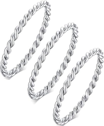 ljhjdkxf Tensor Rings Copper,Solid Copper Twisted Ring for Men and Women,Spiritual Wellness Gift for Anniversary/Birthday,Everyday Wear Unisex Boho Ring (3 PCS-C,10)