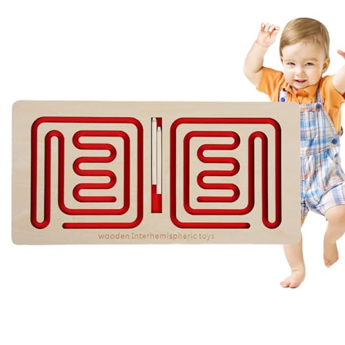 子供たちの左脳トレーニング指導 | 木製トレースペン軌道トレーニングおもちゃ,ロジック教育パズル、子供の左右脳開発ツールおもちゃ