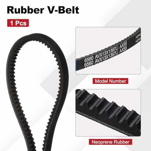 Image of AX55 Belt, Raw Edge Cogged Industrial Rubber EPDM V-Belt, Pack of 1