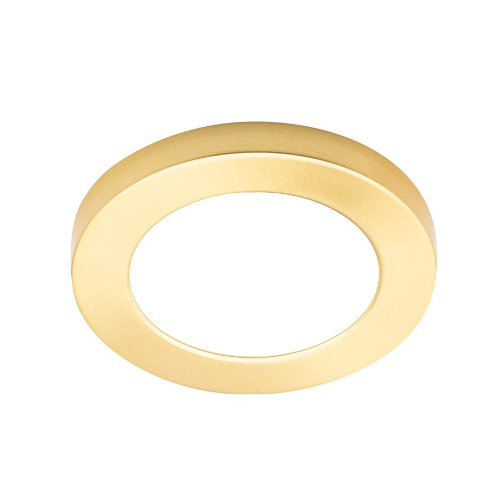 Litecraft Satin Brass, White Darly Small Flush Ceiling Or Wall Light Integrated Led - (6 Watt, Satin Brass)