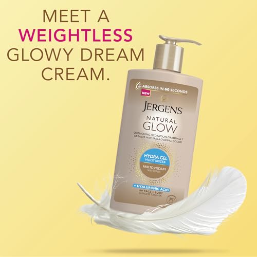 Jergens Natural Glow Hydra Gel Moisturizer, Hyaluronic Acid Tanning Lotion, Hydrating Tanning Gel, Fragrance-Free Self Tanner, Fair to Medium Skin... - Image 2
