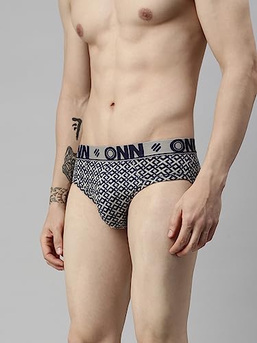 Image of ONN Men's Super Combed Cotton Printed Briefs with Ultra Soft Waistband, Moisture-Wicking, Stylish Patterns, Lightweight, Breathable, All-Day Comfort | Prints May Vary | Style OS282 |