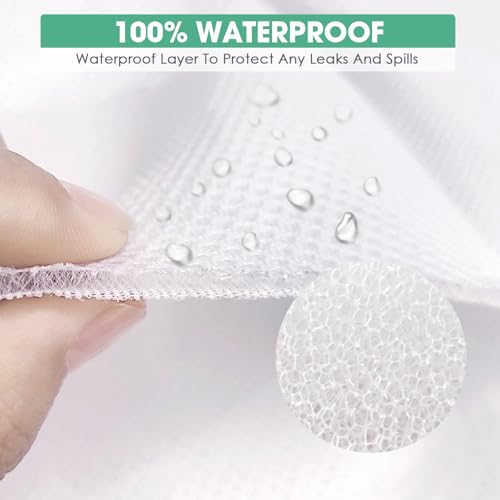 Image of Bimocosy 3D Mesh Crib Mattress Protector Sheets, 100% Breathable Waterproof Crib Sheets for Comfort & All-Round, Pad Cover Fitted Fits for Toddler Bed Mattress, 52 inch x 28 inch