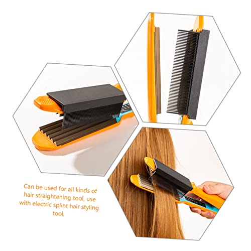 SaditY Peine alisador eléctrico portátil para cabello, 4 piezas, accesorio para plancha de pelo, peine con dientes finos de nailon miniatura 2