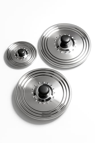 Lot de 3 Couvercle casserole universel inox 16/18/20 – 22/24/26 – 28/30/32 cm – Couvercle...