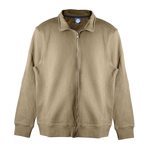 Sweatshirt Homme Vert Militaire North Sails Zippé en Coton Basic
