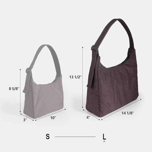 Image of FASTFAIRY Nylon Shoulder Bag - Adjustable Quilted Strap, Structured Slouchy Design with Interior Zip Pocket