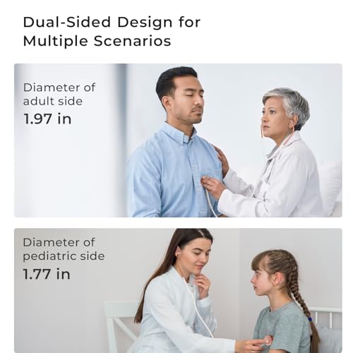 Image of Scienlodic Double-Sided Stethoscope with Ear Tips, Professional Stethoscope for Doctor Nurse Clinical Student Use, Customized Gold-Plated High-end - White