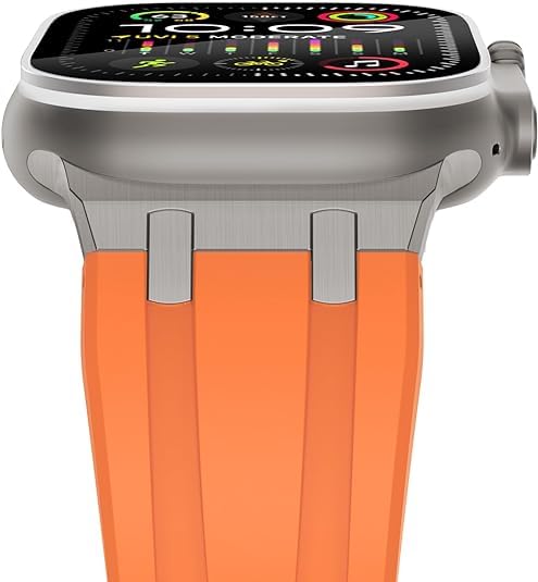 Compatible Apple Ultra Watch Band 49mm 45mm 44mm 42mm Liquid Silicone Design Strap with Stainless Steel Adapter for iWatch SE Series 9 8 7 6 5 4 3 2 and Ultra for Men and Women
