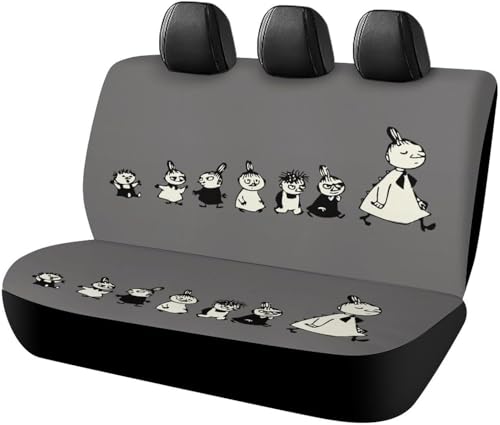 ムーミン カーシートカバー 後部座席用 軽 普通車適用 後席単品 軽自動車 シートカバー 背面フルカバー バケット ブラック 運転席 助手席 車用 シート カバー 汎用