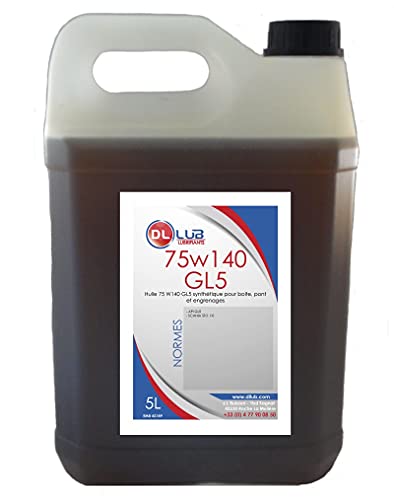 DLLUB - Huile boite et pont synthétique 75W140 GL5-5 litres