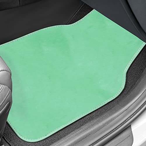 Image of FH Group Universal Fit Full Set Doe16 Faux Rabbit Fur Automotive Floor Mats fits most Cars, SUVs, Trucks and Vans Mint