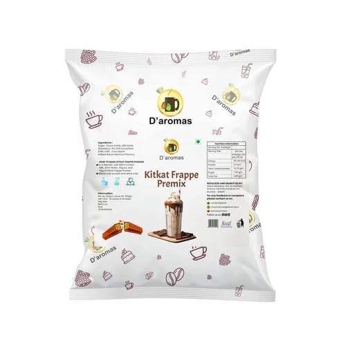 D'aromas Kitkat Frappe Premix Powder 500g,100% Vegetarian Frappe Premix Served With Shakes, Coffee, Smoothies, Whipped Cream And Toppings, Ideal For Hotels & Cafe-image-46