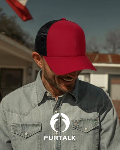 Image of FURTALK Mens Trucker Hat Structured Mesh Baseball Cap Adjustable Classic Mens Hat