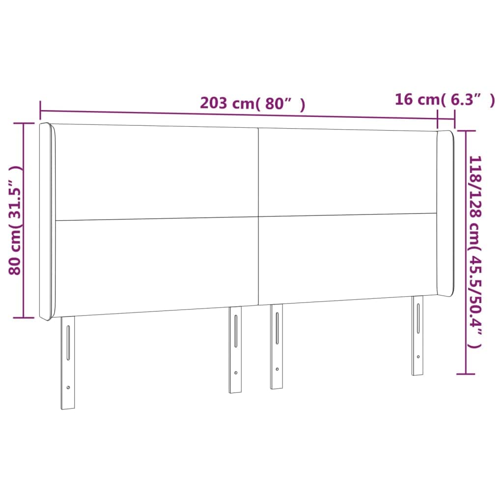 Tête de Lit avec Oreilles Excellent Soutien du Dos Meuble de Chambre à Coucher Décoration Intérieure Design Moderne et Élégant Bleu 203x16x118/128 cm