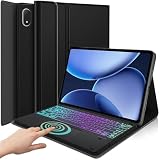 HSIAOZ Touchpad Backlit Keyboard Case for OnePlus Pad 3 13.2 inch (2025), 7 Color Rainbow Backlight Detachable Wireless Multi-Touch Trackpad Keyboard with PU Leather Folio Case
