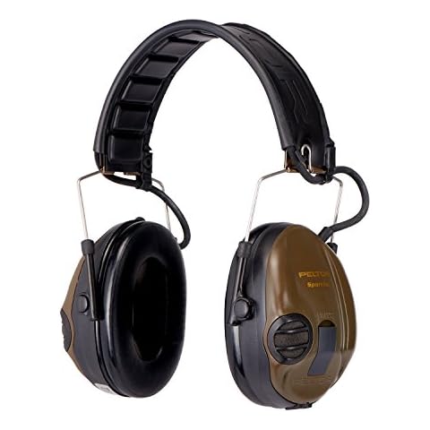 3M Peltor SportTac Gehörschutz grün - Intelligente Ohrschützer mit aktiver Schalldämmung speziell für Jäger und Sportschützen - Dynamische Geräusch-Regelung - SNR 26dB, inkl Wechselschalen Orange Cover