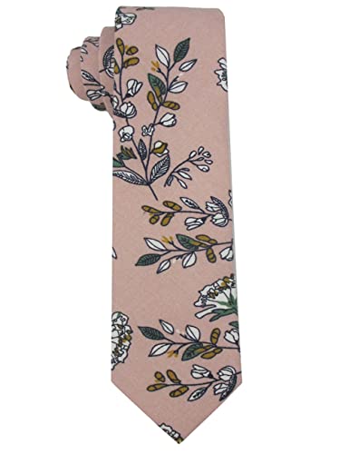 Image of Kebocis Mens Skinny Cotton Floral Tie for Men