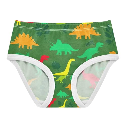 Colorful Dinosaurs Toddler Cotton Underwear, Girl Underwear, 2T–8 Years