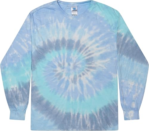 Image of Colortone Tie Dye T-Shirts for Boys and Girls - Unisex Long Sleeve Tie-Dye T Shirts for Kids