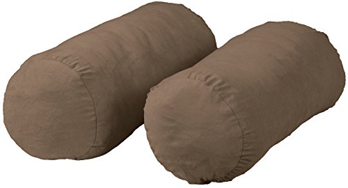 Better Fit Decorative Throw Pillows Set of 2, Bolster-size, Microfiber Suede Mocha Brown