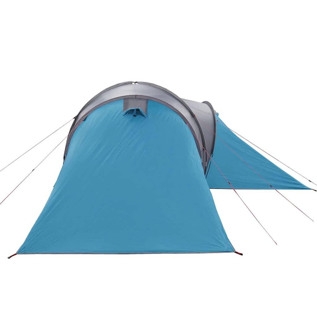 Tente familiale dôme 6 Personnes Bleu imperméable avec auvent, Facile à Monter, légère et Portable pour Camping randonnée et Festival, abri spacieux 3 Chambres avec E-Port, 185T revêtement PU