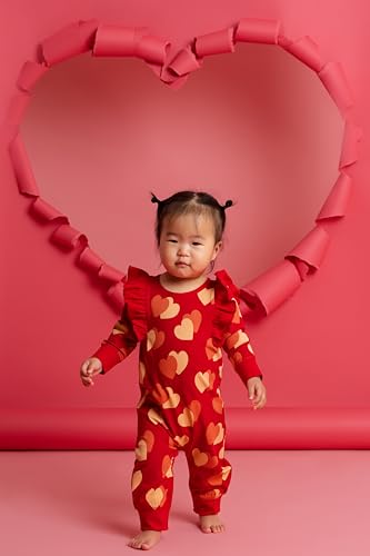 Image of MONICA + ANDY Double Ruffle Romper, 100% Organic Baby Clothes for Girls, Baby Onesie, Newborn, Infant & Toddler Sizes