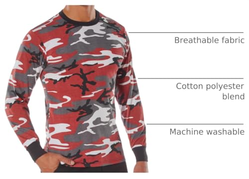 Image of Rothco Long Sleeve Camo T-Shirt | Rugged Camouflage Crew Neck T Shirt, Comfortable Casual Tee for Men & Women
