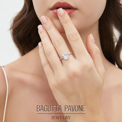 CZ Engagement Rings for Women,Women's Round/Pear/Oval/Cushion/Radiant Cut 925 Sterling Silver Solitaire Wedding Bands Engagement Promise Rings with 18K White Gold Plated 1.5/2/3/4/5CT3