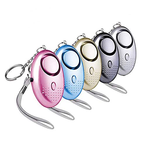 COOAK Safe Sound Personal Alarm Personal Alarm Siren 130DB Emergency Safety Personal Alarm Self-Defense Security Alarm Keychain with LED Light for Woman Men Elderly Kids - 5 Pack