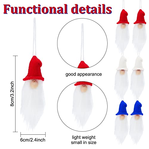 Webeedy 6 Sets Diy Mini Gnome Hanging Ornament Independence's Day Gnome Indoor Decorations Handmade Plush Mini Gnomes Kit Hanging Gnomes Ornaments #TOP2