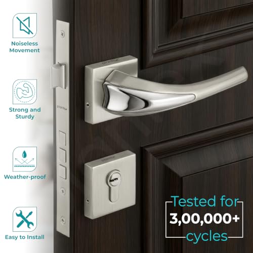 Image of Plantex Triple Security Door Lock for Home /Main Door Lock Set with 3 Years of Warranty by Plantex /Mortise Lock for Door with Brass Lock Body & Cylinder(7026, Combi)