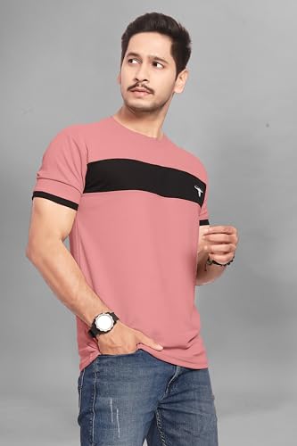 Image of Men's Polister Solid Round Neck Half Sleeve Shirt(D P K P-1284)