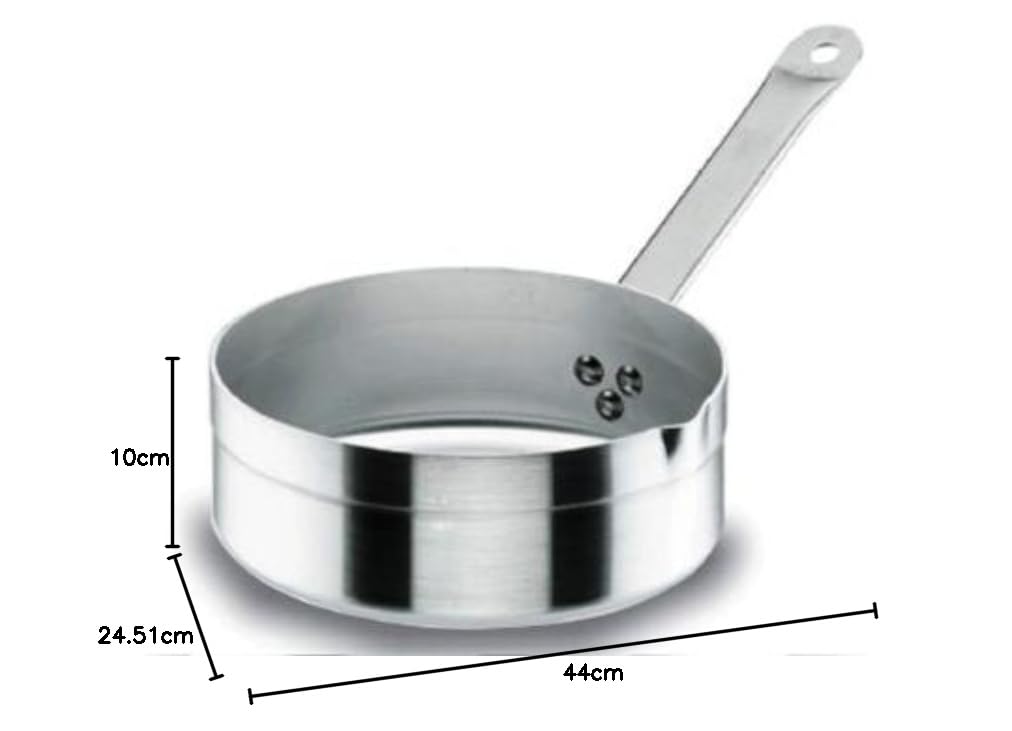 LACOR 20224 - Cazo Recto Chef Aluminio 24 cms - Uso Profesional y Doméstico