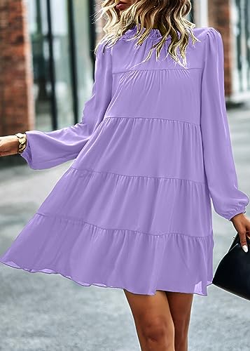 Image of KIRUNDO Women's 2026 Fall Long Sleeve Baby Doll Dresses