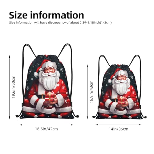Christmas Santa Clauss print Drawstring Bag Sack Gym Bag Ditty Bag for Gym Traveling, Hiking, Yoga, Shopping for Adult4