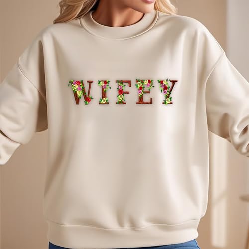 Est 2025 Floral Embroidered Bride Sweatshirt, Wife Sweatshirt, Wifey Crewneck Sweatshirt, Mrs Sweatshirt, Bride Gifts4