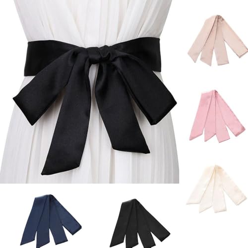 Wide Waistband Silk Scarf Clothing Decoration Satin Sash Casual Satin Polyester Bridal Waist Belt Women(Beige)4