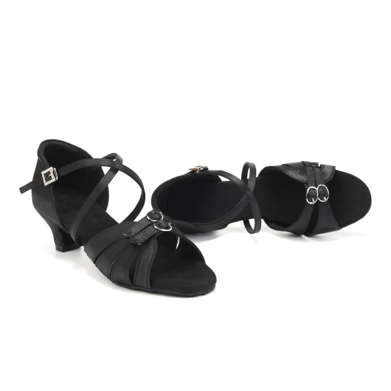 AOQUNFS Girls Latin Dance Shoes Low Heels Tango Salsa Ballroom Practice Performance Dancing Shoes,D284