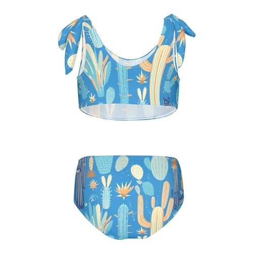 Cactus Many Illusion Girl 2 Piecing Kids Bikini Set Beach Bathing Suit Swimming Suits Adjustable Strap2
