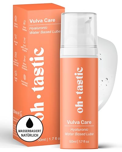 Natürliches Sensitiv Gleitgel mit Hyaluron für Frauen - Intim Gel auf Wasserbasis bei Trockenheit, pH freundliches Gleitmittel, Wasserbasiertes Lube mit Milchsäure - ohtastic - (50ml)