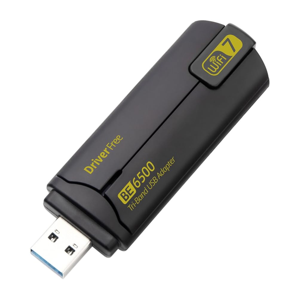 Adattatore USB WiFi7 da 6500 Mbps, scheda di rete wireless BE6500 da 2,4 G, 5,8 G e 6 GHz, adattatore WiFi 802.11be di unità libera per 10/11