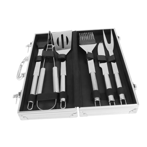 Set de 6 utensilios para parrilla con estuche de aluminio miniatura 1